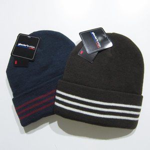 Glacier’s Edge beanies, bundle of two |  blue and brown